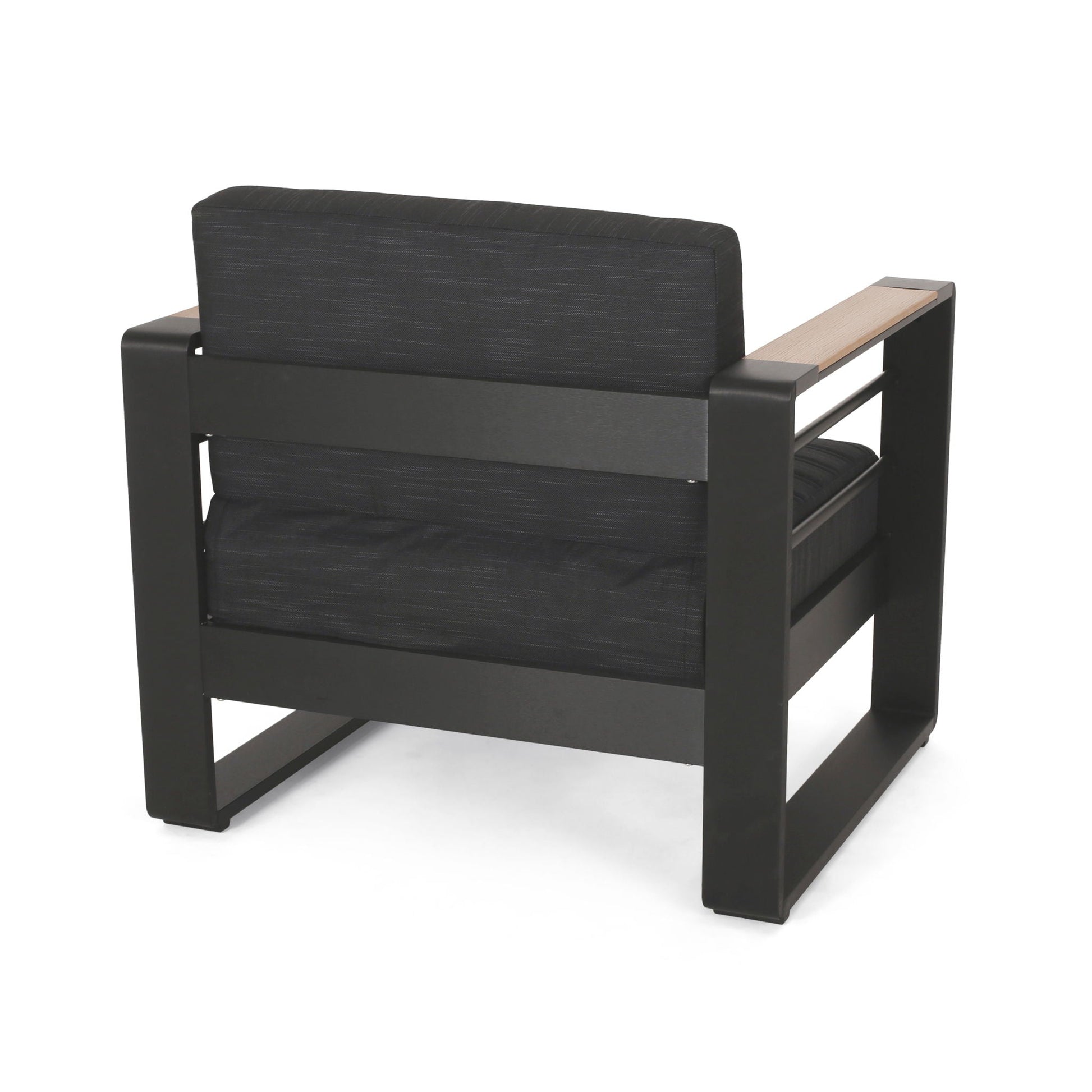Giovanna Club Chair Set with aluminum frame black outdoor arm chair woven fabric on Tampa Home & Garden Store