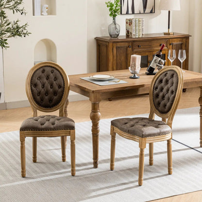 French Style Solid Wood Dining Chair Nailhead
