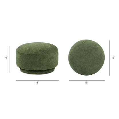 Fuji mushroom footstool ottoman pair in green textured upholstery by Unique Piece Furniture on Tampa Home & Garden Store