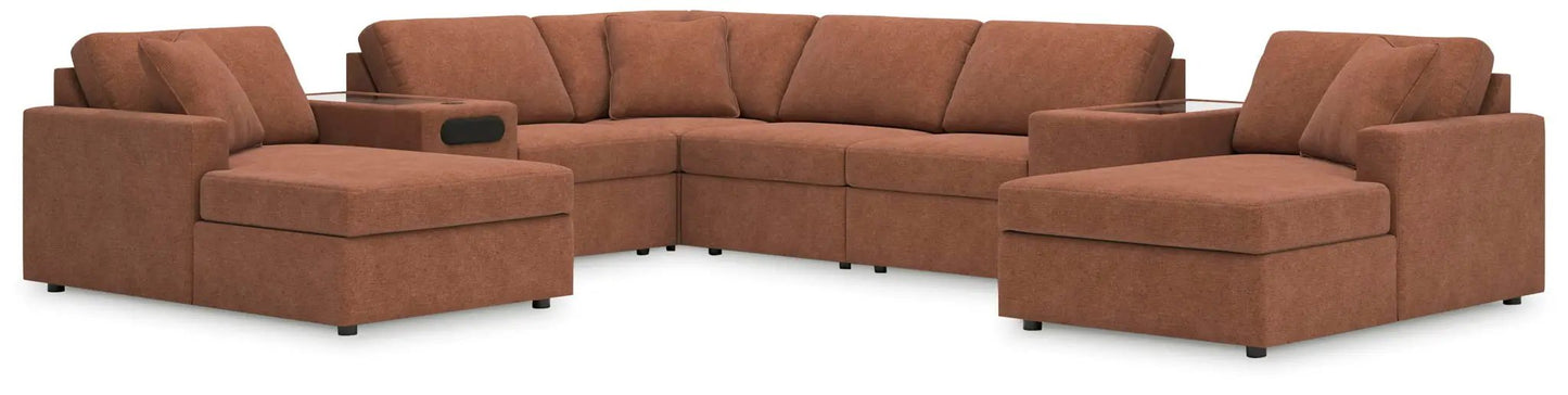 Modmax Sectional Sofa In Spice Fabric Performance