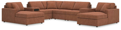 Modmax Sectional Sofa In Spice Fabric Performance