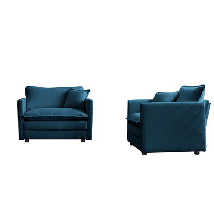 Accent chairs set of 2 in blue chenille upholstery with plush cushions by HouseOfZazla on Tampa Home & Garden Store