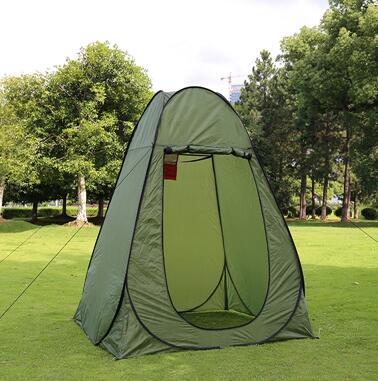Portable privacy camping shower tent in olive green with zip door by My Store on Tampa Home & Garden Store