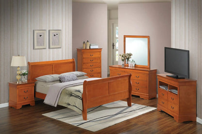 Louis Philippe panel sleigh bed honey wood with dressers by Unique Piece Furniture on Tampa Home & Garden Store