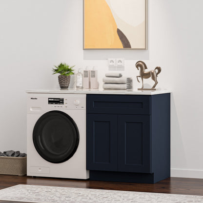 Shaker 33 Inch Navy Kitchen Sink Base Cabinet