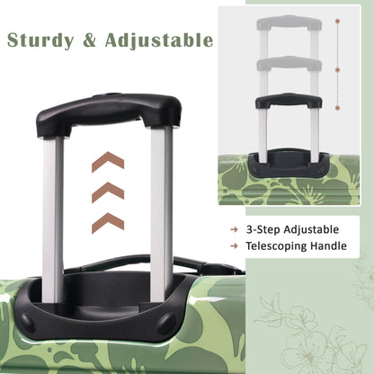 3-Piece hardshell luggage set 20/24/28in camouflage pattern with telescopic handles on Tampa Home & Garden Store