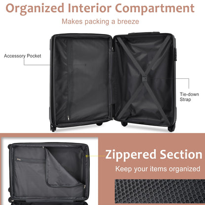 Brown & white 6-piece expandable hardshell luggage set with interior pockets and tie-down straps HouseOfZazla on Tampa Home & Garden Store