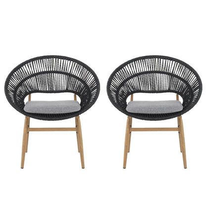 Cyril Rustic Modern Outdoor Papasan Dining Chair