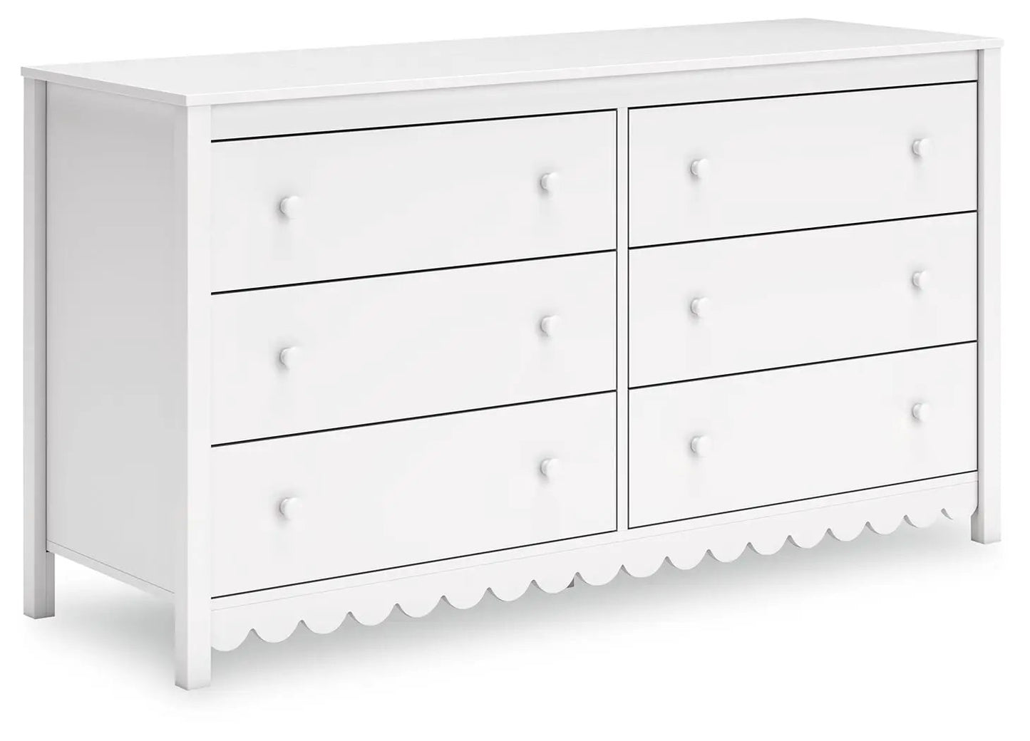 Hallityn Six Drawer Dresser White With Storage