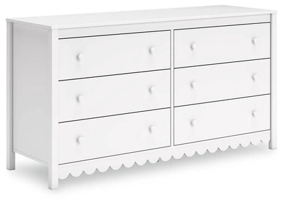 Hallityn Six Drawer Dresser White With Storage