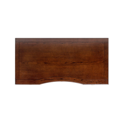 Dauphin 5-Drawer Desk in dark walnut ash veneer with curved base panel Store on Tampa Home & Garden Store