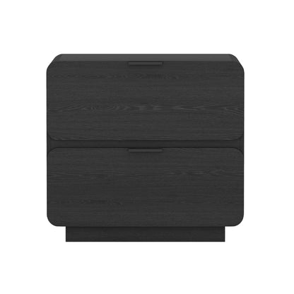 Modern Nightstand with Two Drawers Chrystie black wood grain by HouseOfZazla accent nightstand on Tampa Home & Garden Store