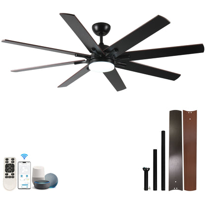 Indoor Outdoor Ceiling Fan With Remote and Light