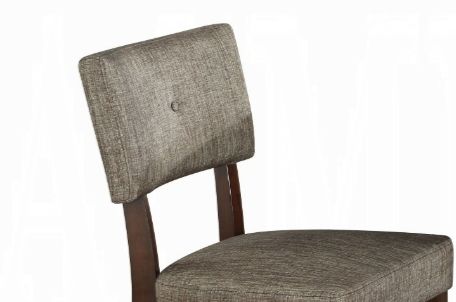 Drake side chair set of 2 in gray fabric with brown wood legs by HouseOfZazla on Tampa Home & Garden Store