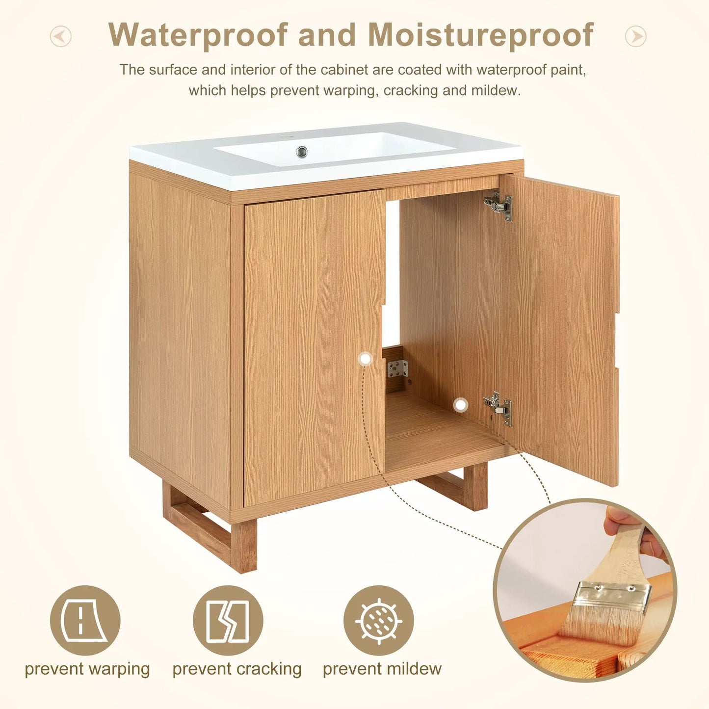 Bathroom Vanity Set With Sink and Storage Cabinet