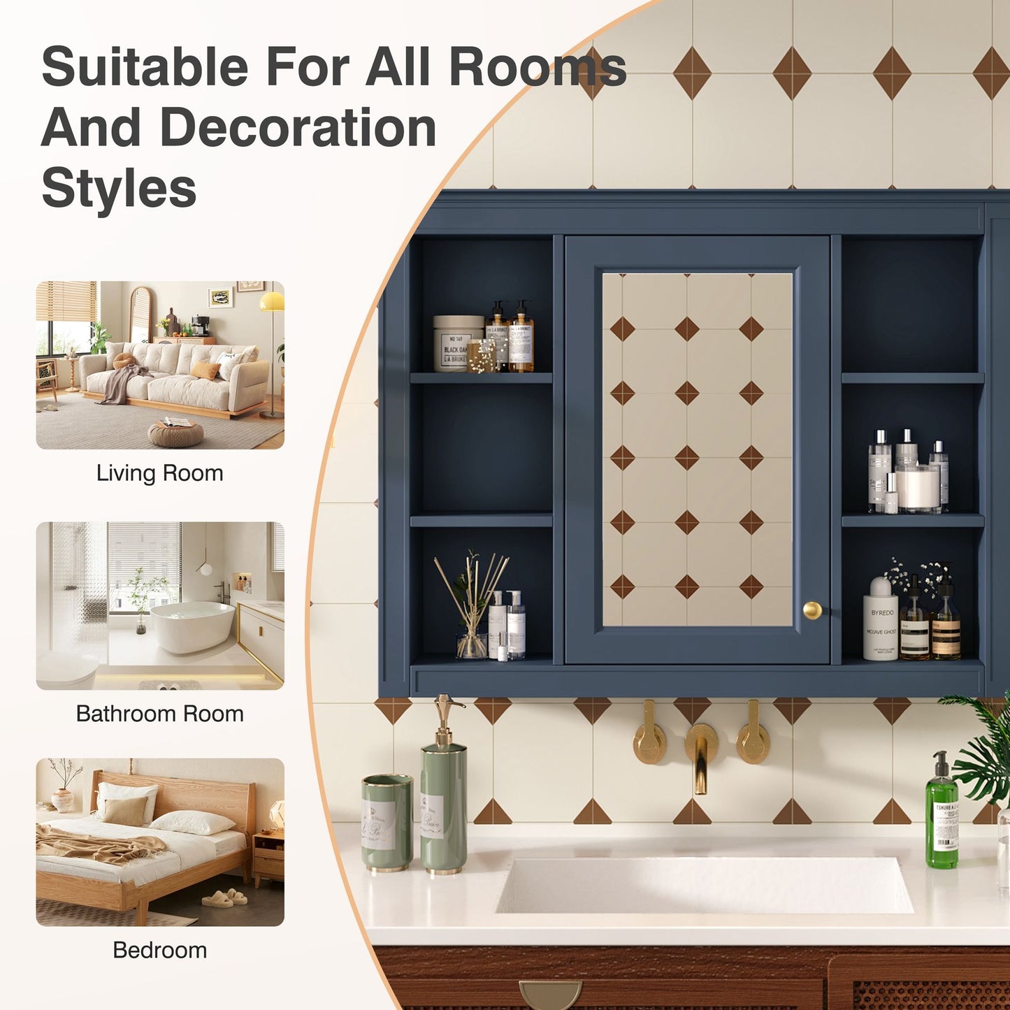 Wall Mounted Medicine Cabinet with Mirror