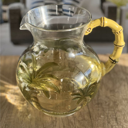 Palm Tree Water Pitcher With Bpa Free Lid and Cap