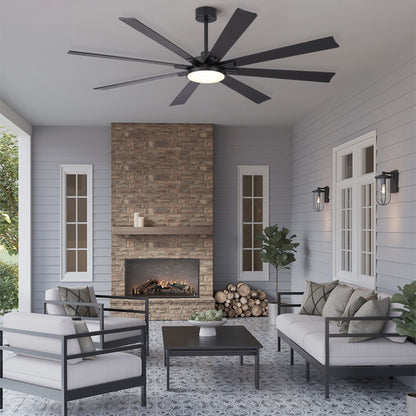 Large 8-blade ceiling fan with dimmable LED light, remote, reversible DC motor by HouseOfZazla on Tampa Home & Garden Store