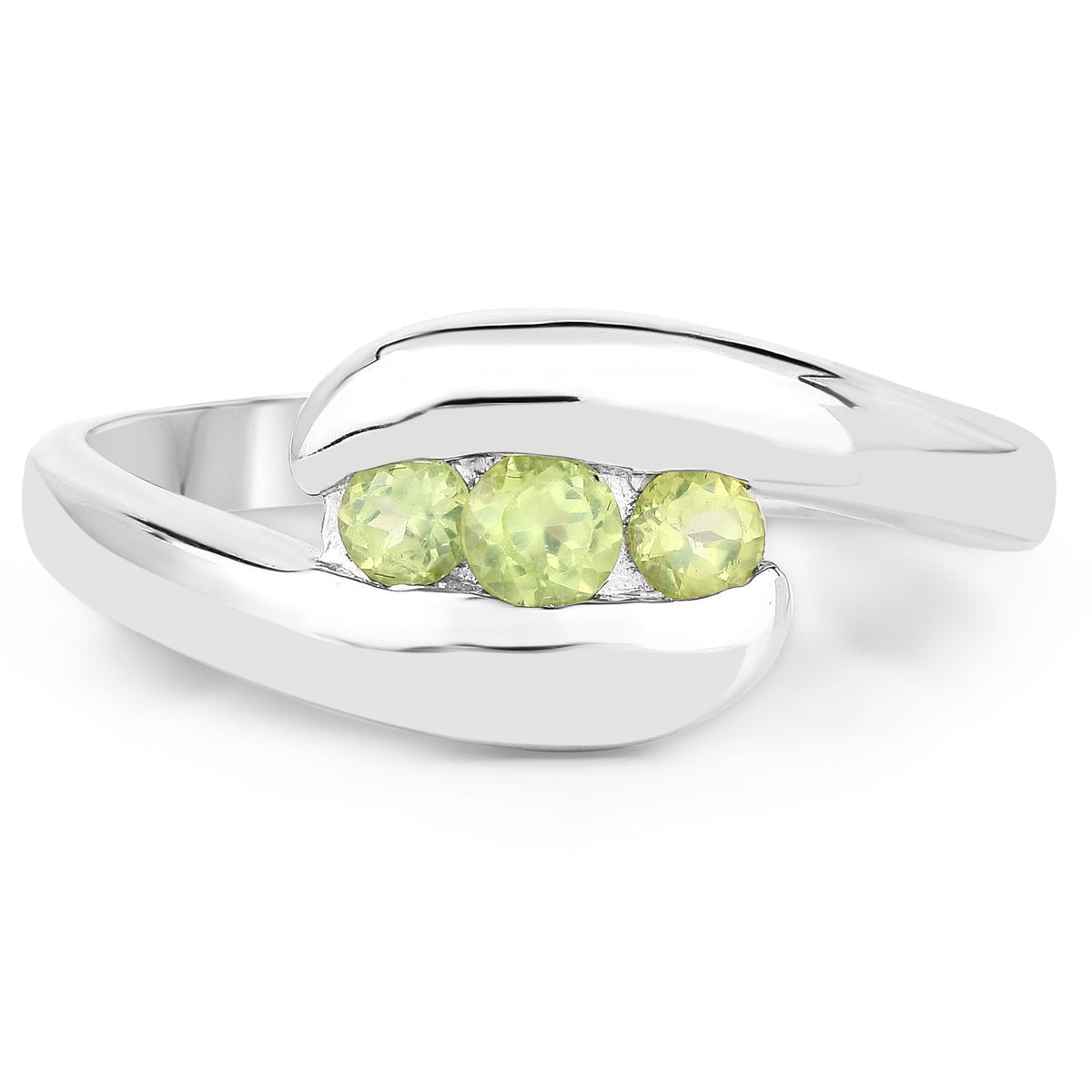 Peridot ring 0.56ct in .925 sterling silver with three stones by Bids.com on Tampa Home & Garden Store