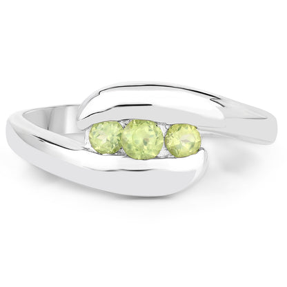 Peridot ring 0.56ct in .925 sterling silver with three stones by Bids.com on Tampa Home & Garden Store