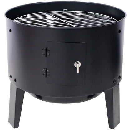 A Portable Charcoal Smoker and Grill for Outdoors
