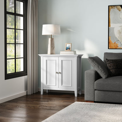 Amherst handcrafted low storage cabinet white paneled doors accent cabinet in a stylish room on Tampa Home & Garden Store