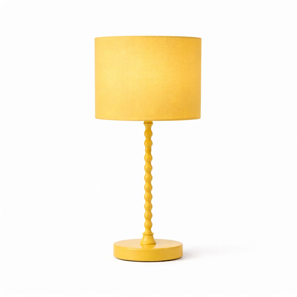 Modern Classic Desk Lamp yellow beaded stem drum shade HouseOfZazla on Tampa Home & Garden Store