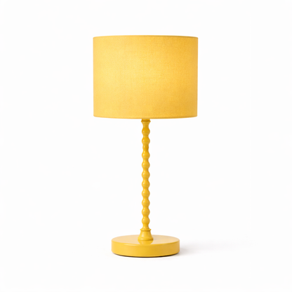 Modern Classic Desk Lamp yellow beaded stem drum shade HouseOfZazla on Tampa Home & Garden Store