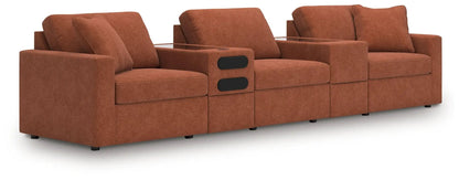 Modmax Sectional Sofa In Spice Fabric Performance
