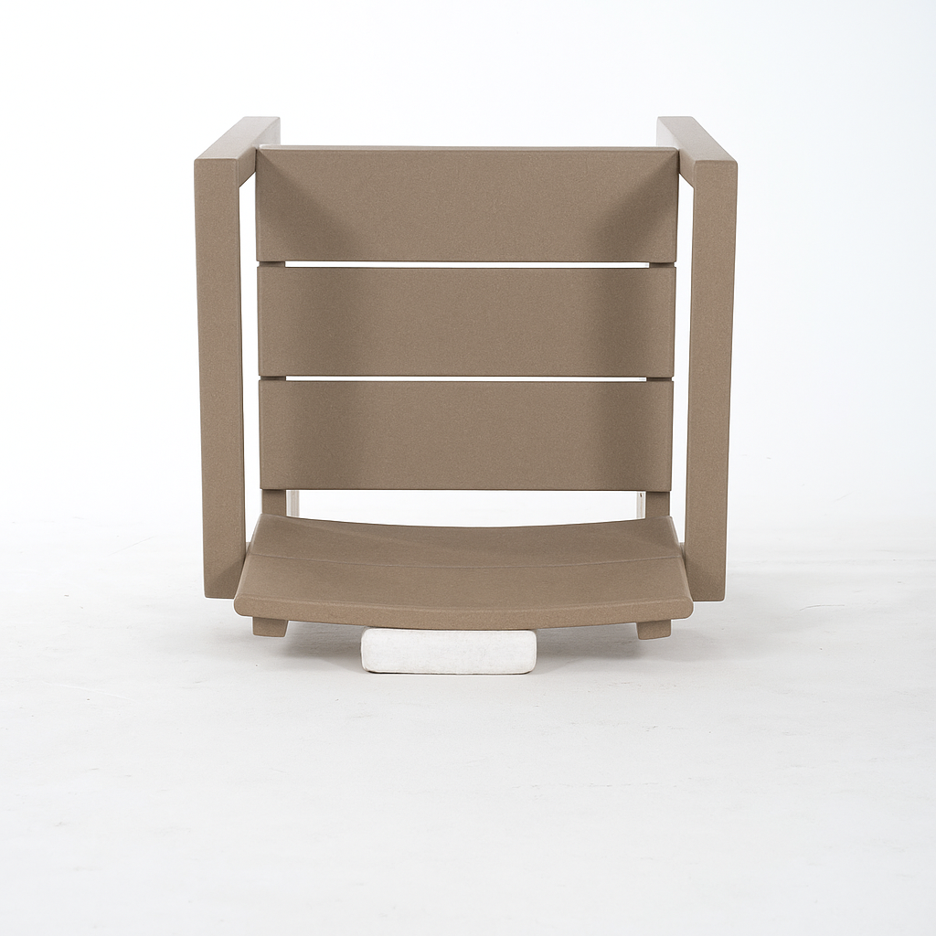 HouseOfZazla antique wood color HDPE outdoor armchair with backrest, outdoor furniture on Tampa Home & Garden Store