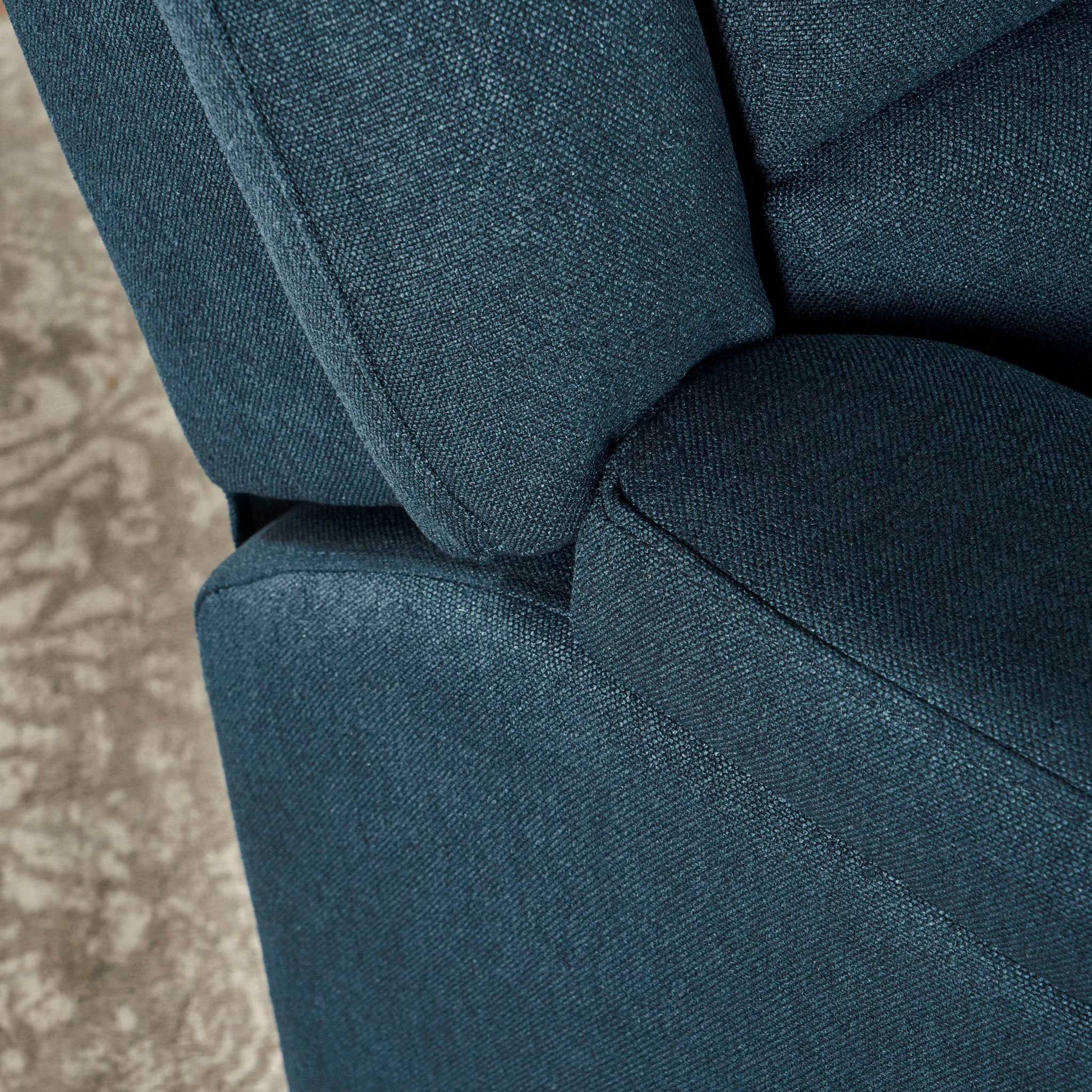 HouseOfZazla Contemporary Glider Recliner With Swivel Function in blue textured fabric on Tampa Home & Garden Store