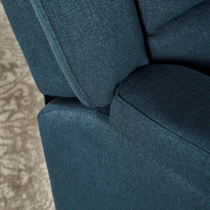HouseOfZazla Contemporary Glider Recliner With Swivel Function in blue textured fabric on Tampa Home & Garden Store
