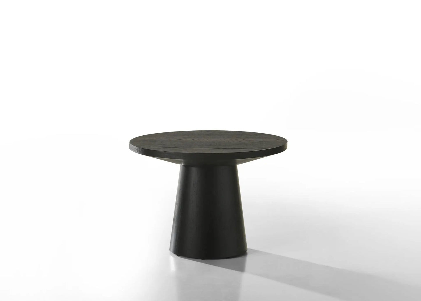 Jasper Round Table In Ebony Finish and Wood Grain