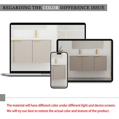 Contemporary Wall Mounted Vanity With Soft Close