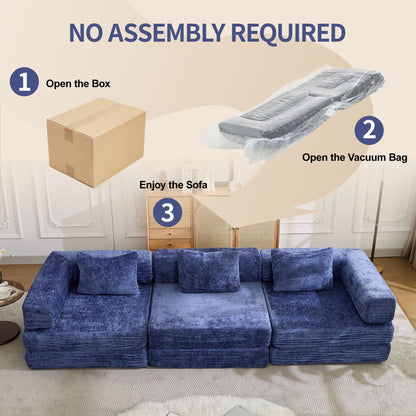 Convertible floor sofa bed blue velvet modular futon sofa by HouseOfZazla in living room on Tampa Home & Garden Store