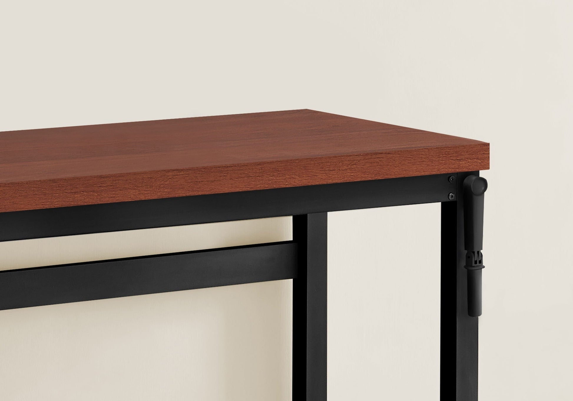Adjustable standing computer desk HouseOfZazla with wood top and black metal frame on Tampa Home & Garden Store