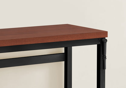 Adjustable standing computer desk HouseOfZazla with wood top and black metal frame on Tampa Home & Garden Store