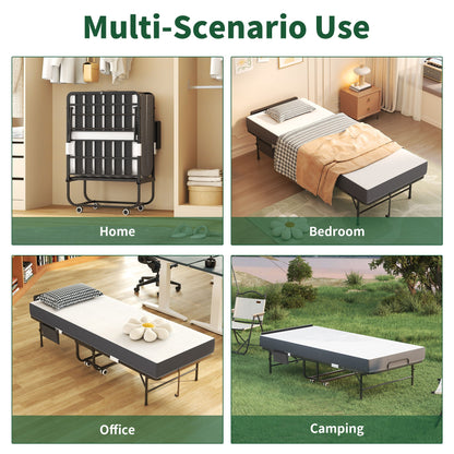 Adjustable Head and Memory Foam Folding Guest Bed
