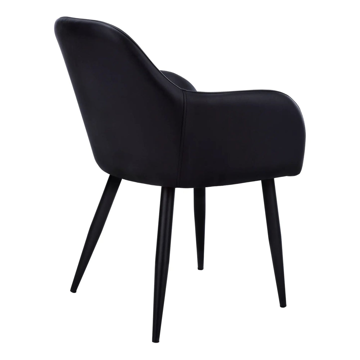 Black upholstered dining chair with slender legs, modern design by Unique Piece Furniture on Tampa Home & Garden Store