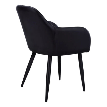 Black upholstered dining chair with slender legs, modern design by Unique Piece Furniture on Tampa Home & Garden Store