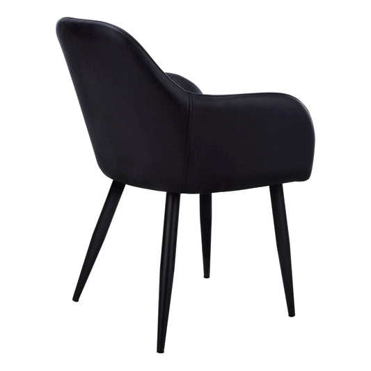 Black upholstered dining chair with slender legs, modern design by Unique Piece Furniture on Tampa Home & Garden Store