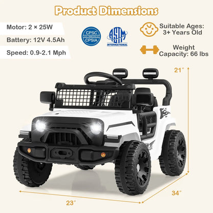 12V Kids Ride on Truck Battery Powered Vehicle