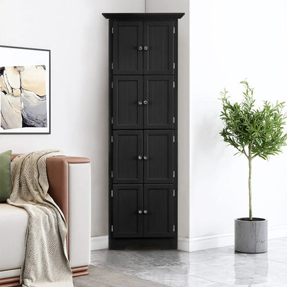 Tall Storage Cabinet with Doors and Four Shelves