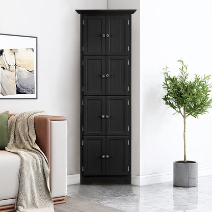 Tall Cabinet With 4 Shelves And Doors For Home