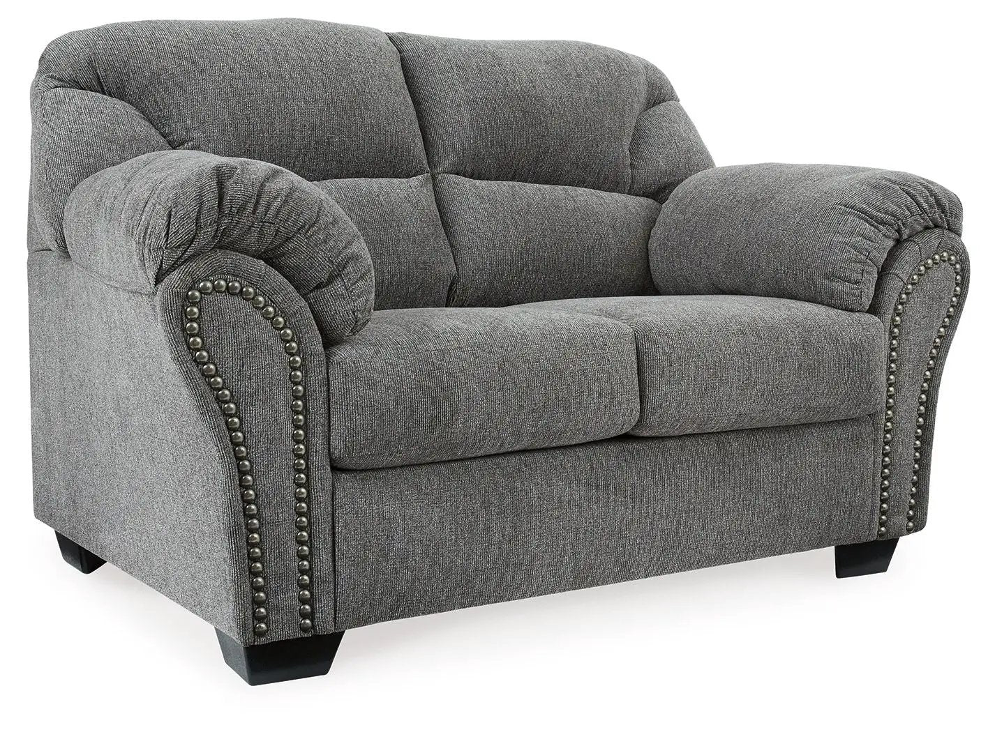 Allmaxx Loveseat Pewter Gray with Divided Back