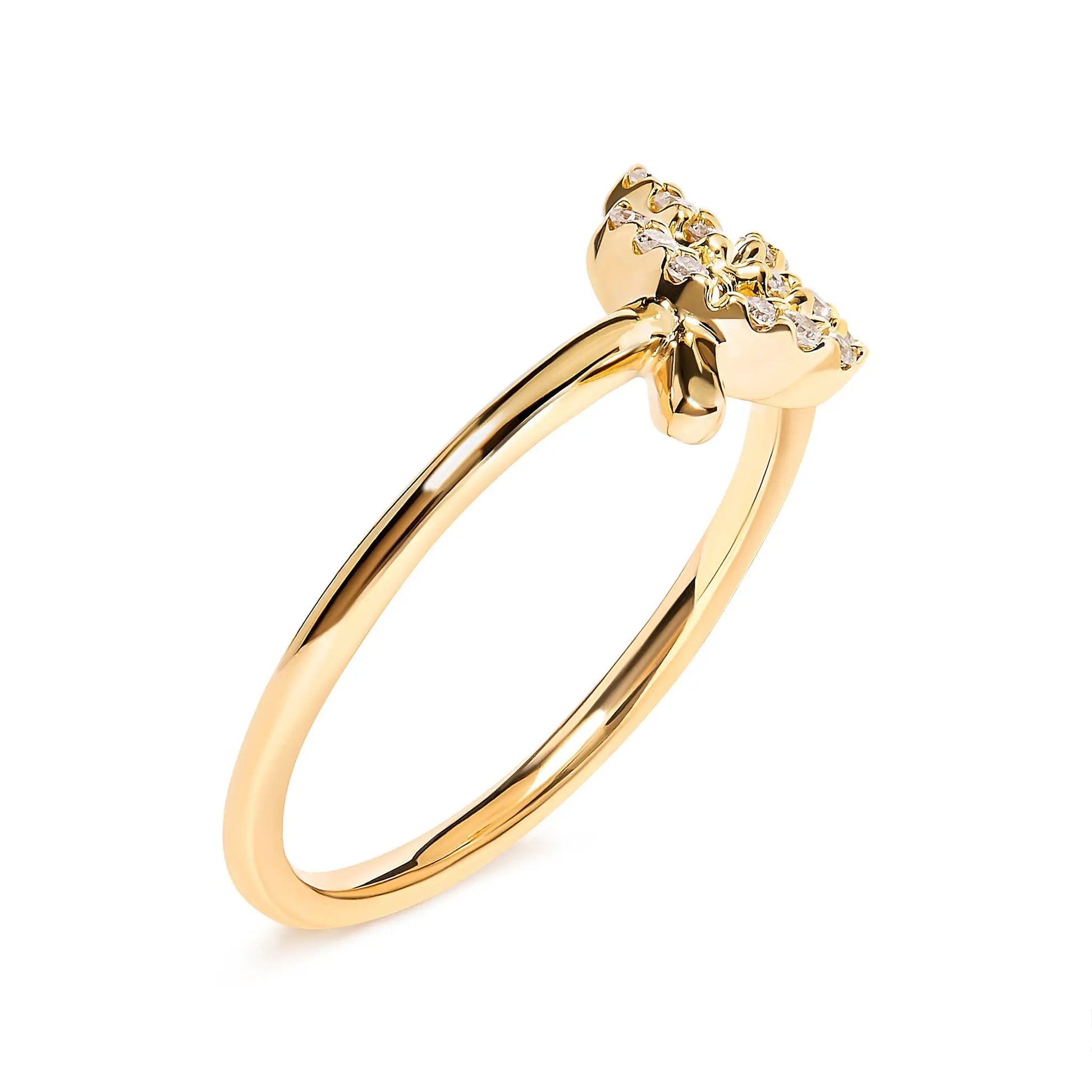 10K yellow gold diamond leaf and branch ring size 7 with 1/10 ct tw diamonds by Bids.com on Tampa Home & Garden Store