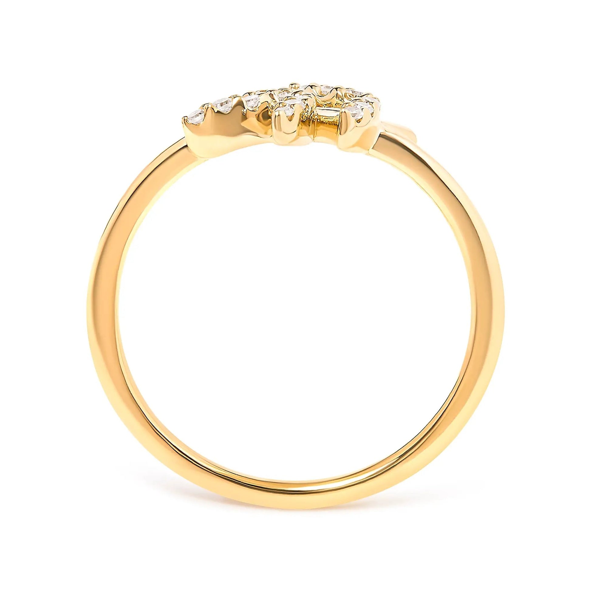 10K yellow gold leaf and branch ring with pave diamonds, size 7, by Bids.com on Tampa Home & Garden Store