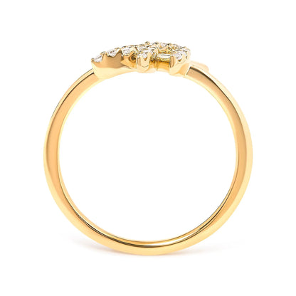 10K yellow gold leaf and branch ring with pave diamonds, size 7, by Bids.com on Tampa Home & Garden Store