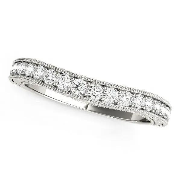 Ring 14k white gold bead-border curved diamond wedding band, 1/4 cttw, Bids.com on Tampa Home & Garden Store