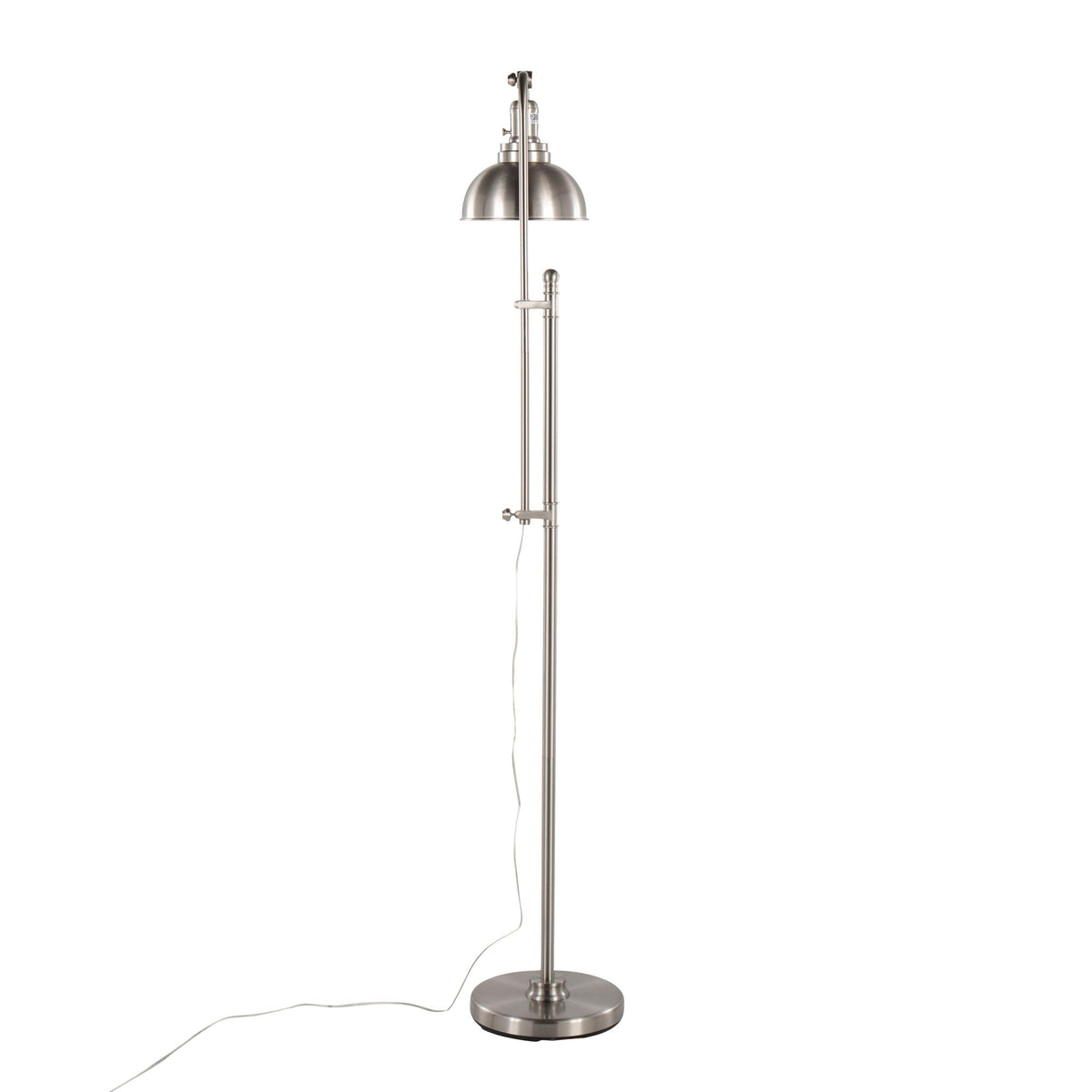 Emery floor lamp, contemporary brushed nickel metal with dome shade, by HouseOfZazla on Tampa Home & Garden Store